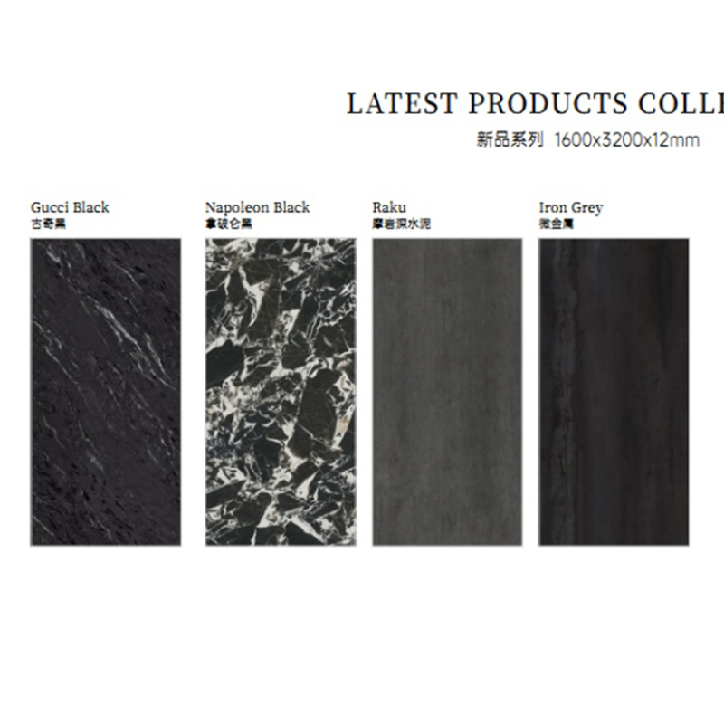 Grand Antique Black Marble Large Porclain Glossy Napoleon Black Sintered Stone Slab