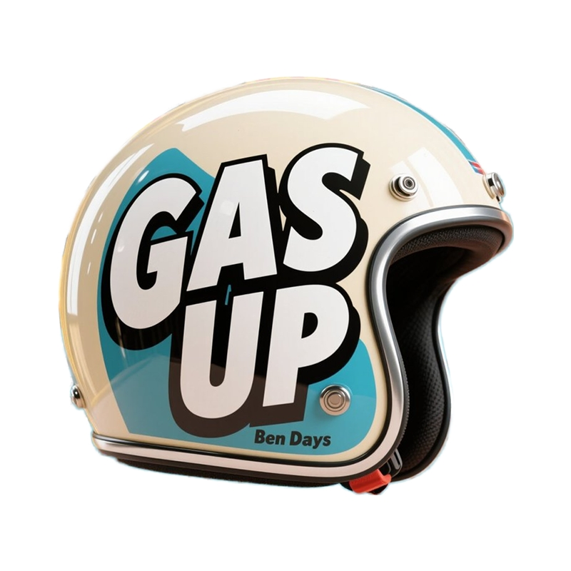 Поликарбонатный шлем с быстросъемным ремнем в винтажном стиле