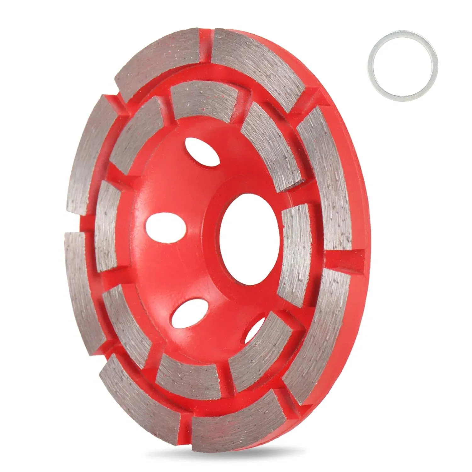 L 4-1/2 Inch Double Row Grinding Wheel/Diamond Cup Grinding Wheel/Cutting Tool for Grinding 4 Inch Cutting Disc12 Segs Heavy Duty Diamond Wheel for Polishing