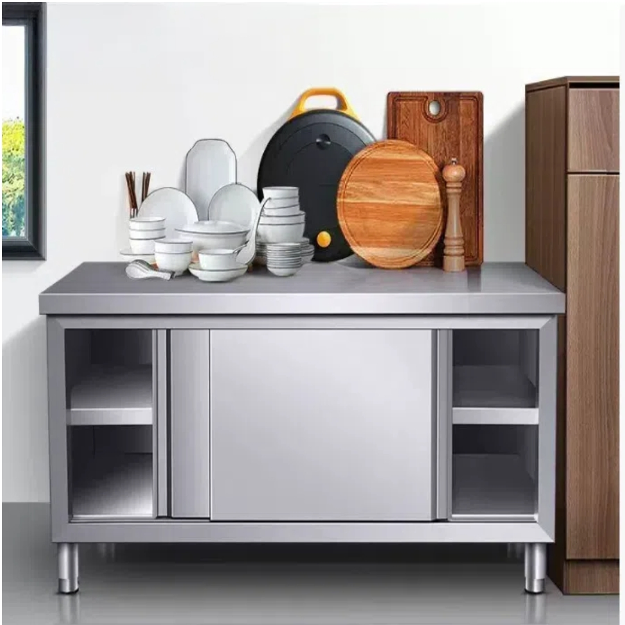 Commercial Grade Stainless Steel Cupboard and Professional Refrigeration Worktable