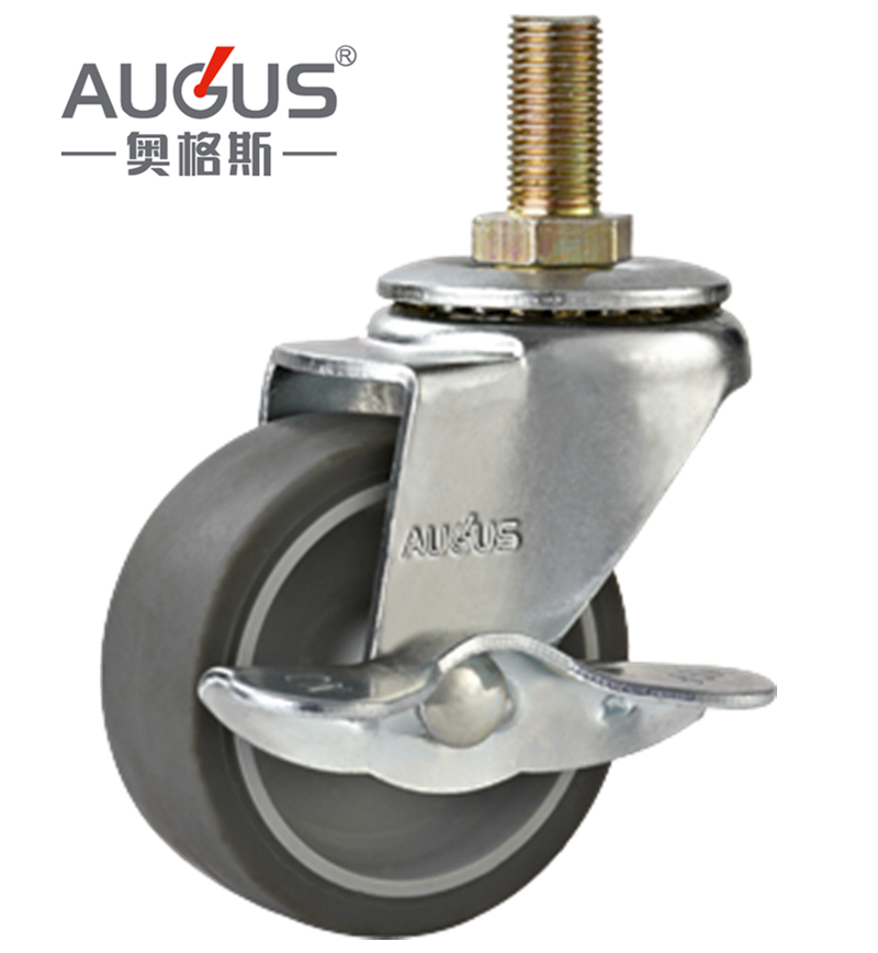 50 75 mm Swivel Caster Wheel TPR Screw Caster for Furniture