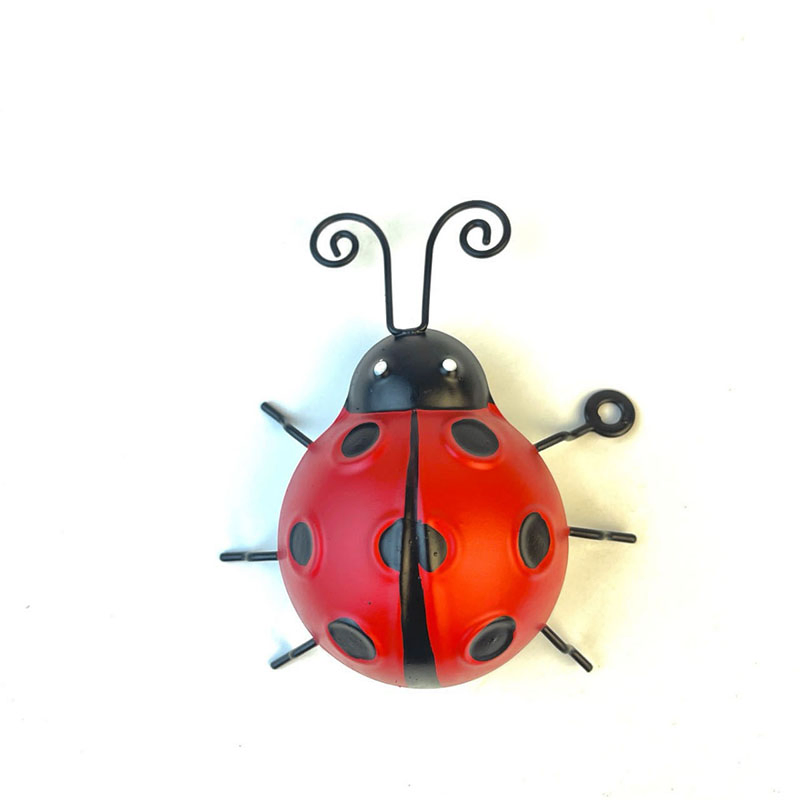 Factory Price Simulated Iron Beetle Ladybug Outdoor Crafts Sculpture Courtyard Decoration