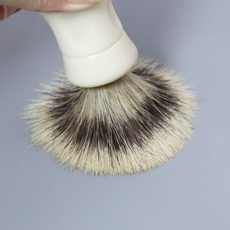 Luxury 100% Pure Badger Ultra Heavy Acrylic Travel Self Foaming Shave Brush Large Fast Lather White Handle Shaving Brush