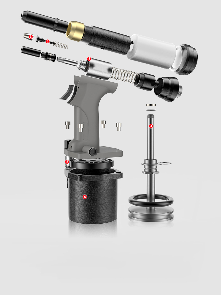 Alloy Piston Cylinder Base 613X-150L Pneumatic Riveting Gun