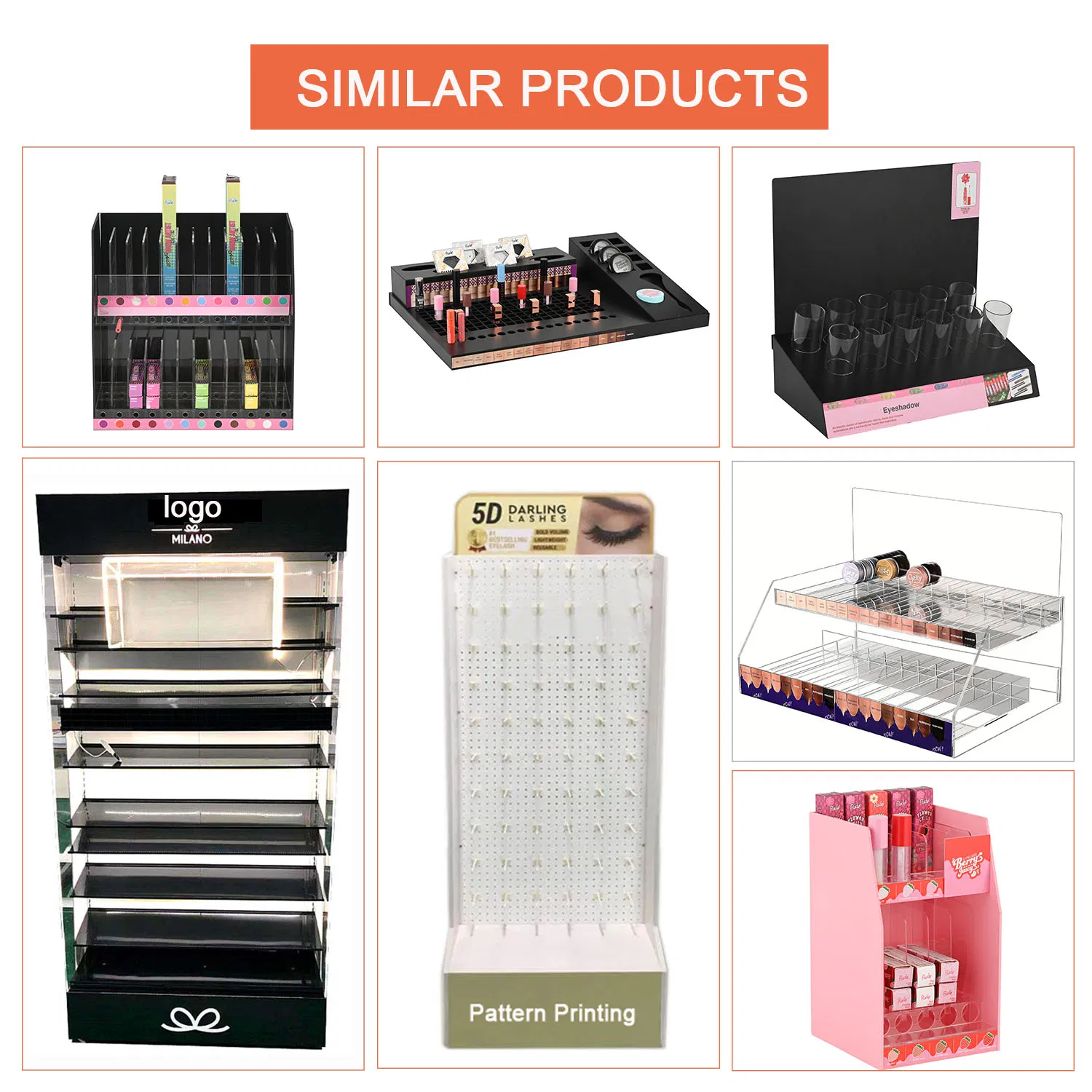 Floor Display with Light Customized Cosmetic Shelf Rack Acrylic Display Stand Cabinets Retail Display with LED PVC Pop Store Display
