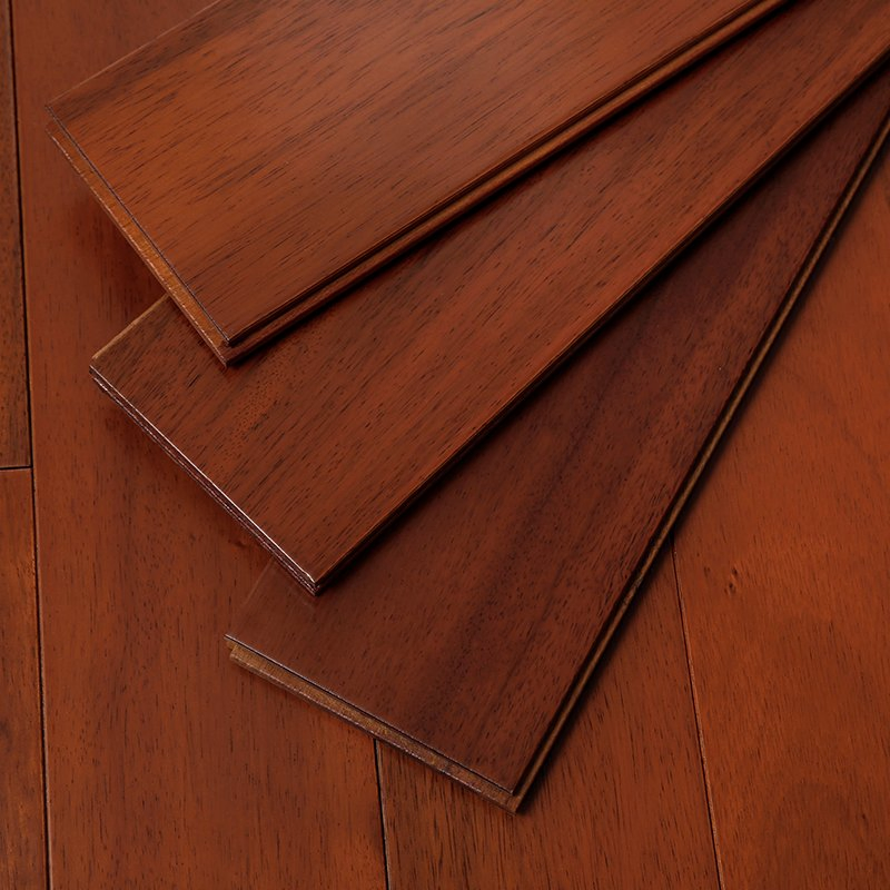 Elegant Indoor Solid Wood Flooring in Rich Red Sandalwood Hue