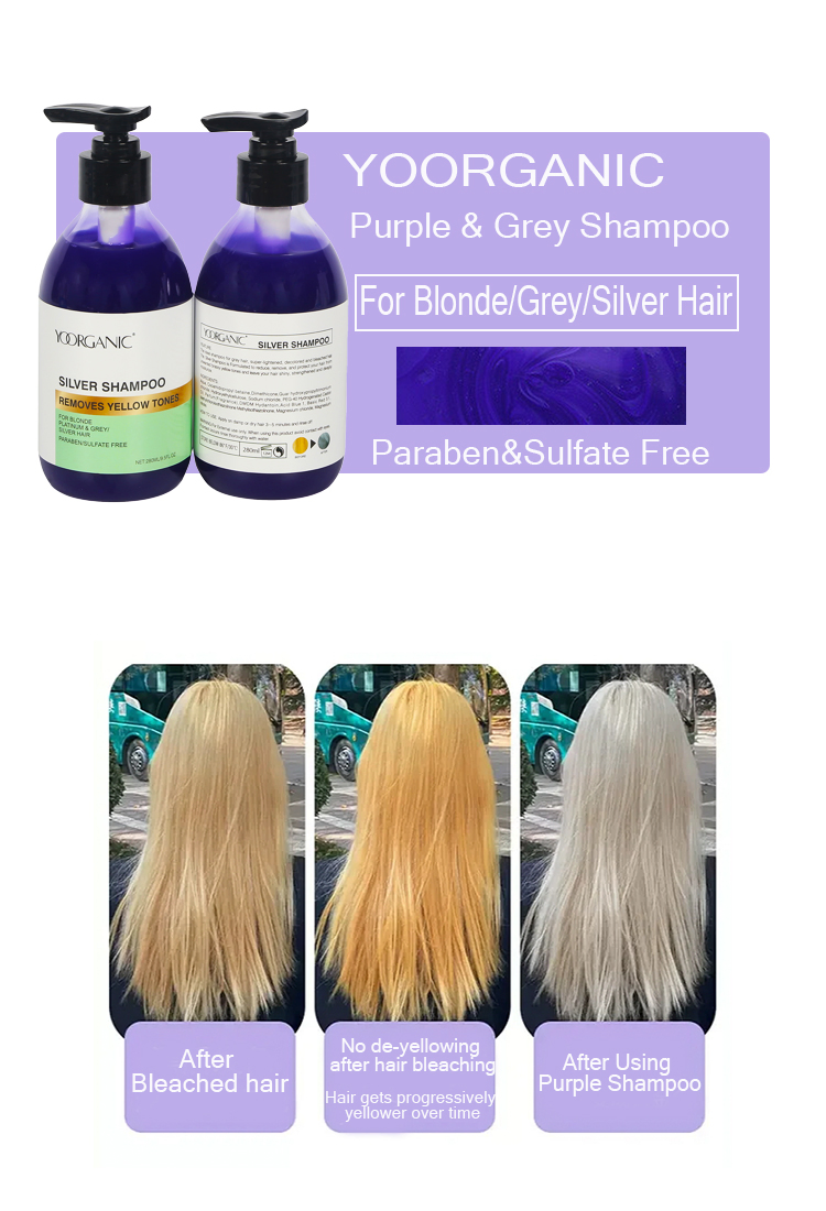 Top Quality Wholesale OEM ODM Private Label Salon Use Repairing Anti-Yellow Shampoo for Blonde Hair