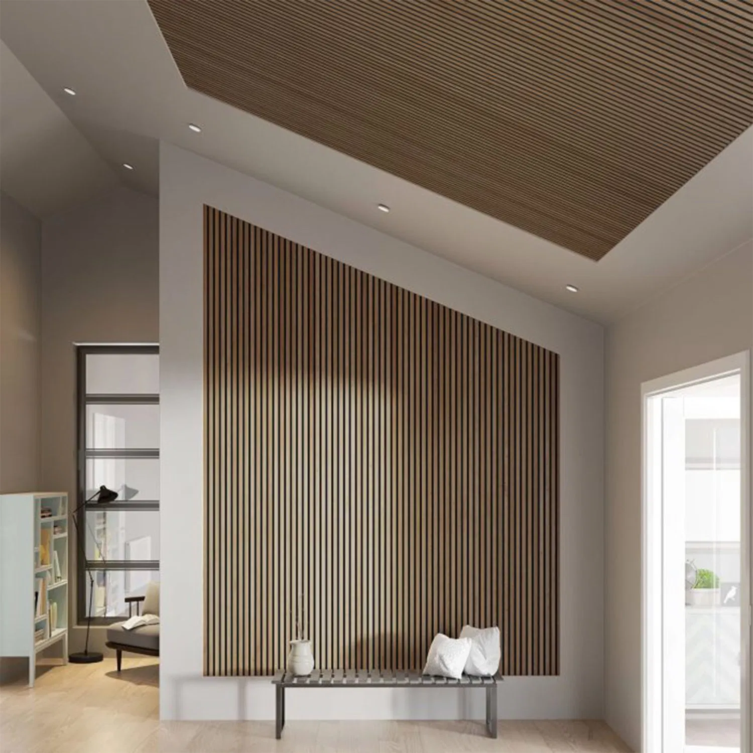 Factory Home Decoration Slatt Wood Sound Absorbing Board on Wall or Ceiling for Hotel Hall Guest Room