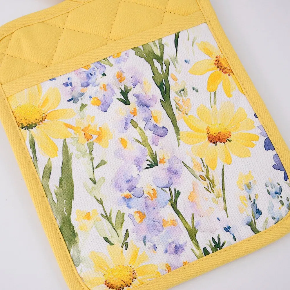 Hot Selling Yellow Flower Classic Design Kitchen Cotton Pot Holder