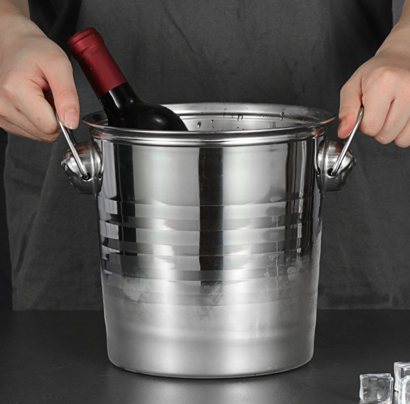 Stainless Steel Double Wall Insulated Champagne Cooler Ice Buckets