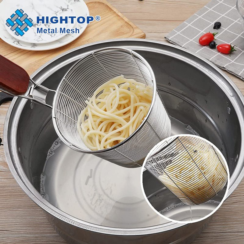 Kitchen Tools Stainless Steel Commercial Round Cooker Wire Mesh Pasta Basket