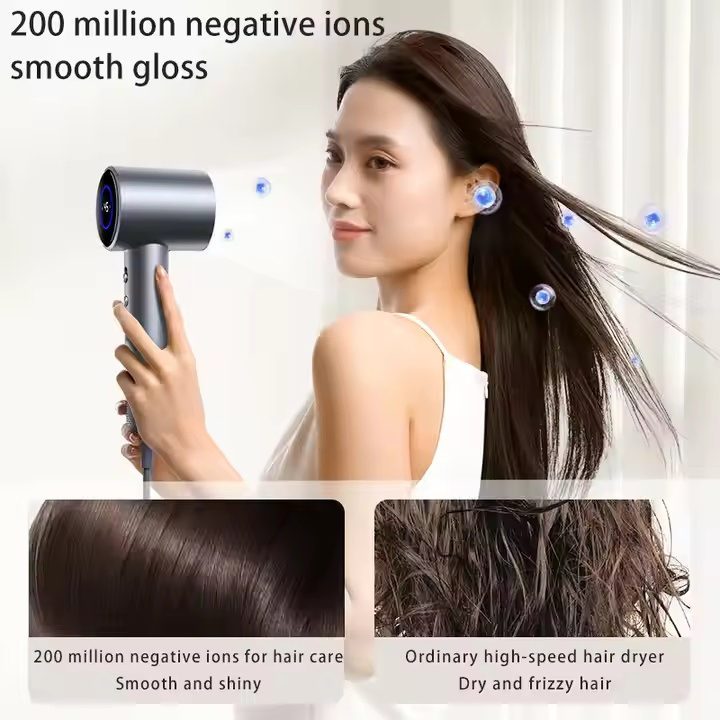 High Speed Fast Drying Frizz-Free Negative Ionic Low Noise Salon Hair Dryer