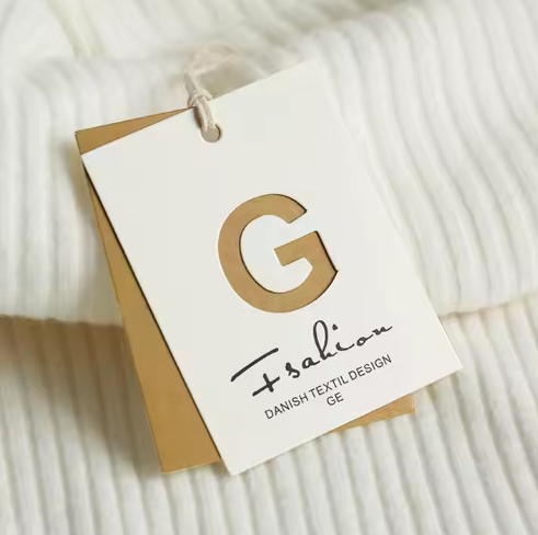 Бирки подвесные льняные с логотипом для одежды аксессуаров