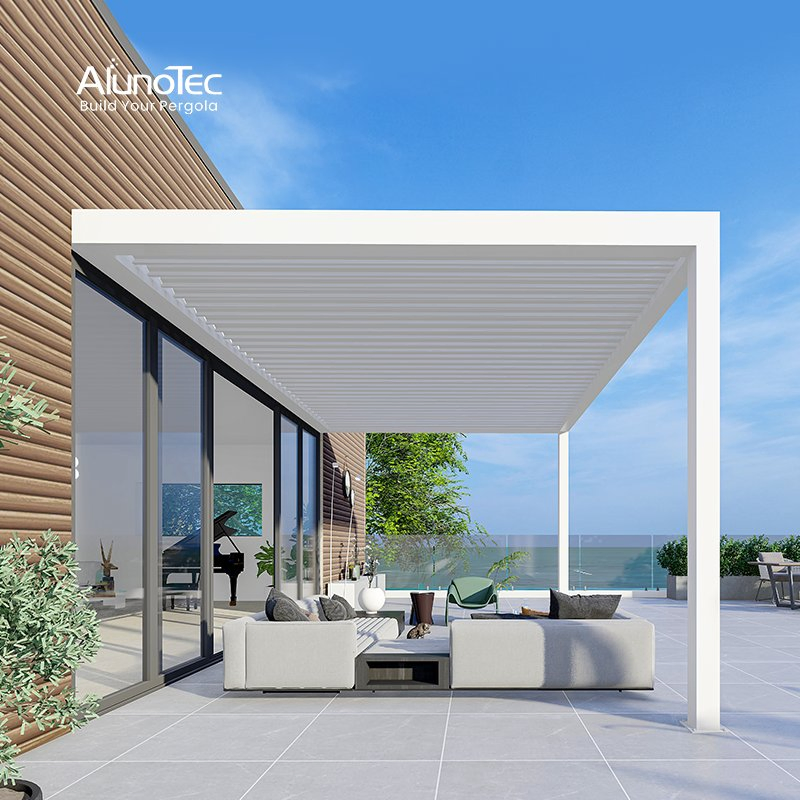 AlunoTec Pergo-Lux Aluminum Louvered Pergola Louvre Roof Outdoor Kitchen Pergolas
