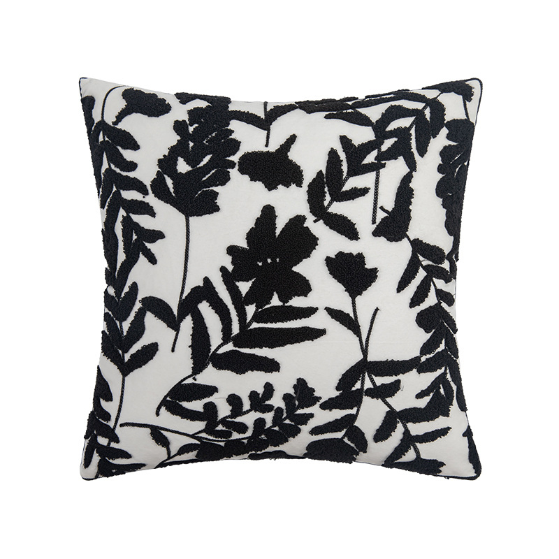 French Three-Dimensional Embroidery Pillow Cover Light Luxury High Sense Headboard Pillow Square Tufted Living Room Sofa Cushion Cover