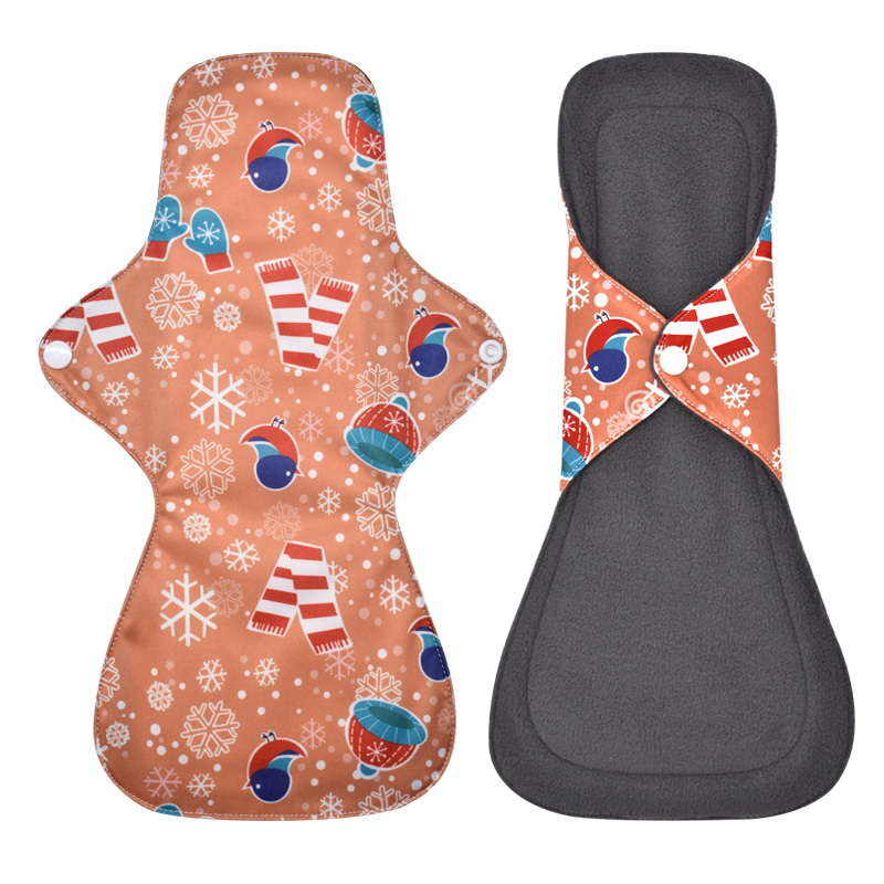 Eco-Friendly Feminine Menstrual Period Organic Bamboo Cotton Reusable Sanitary Cloth Pads