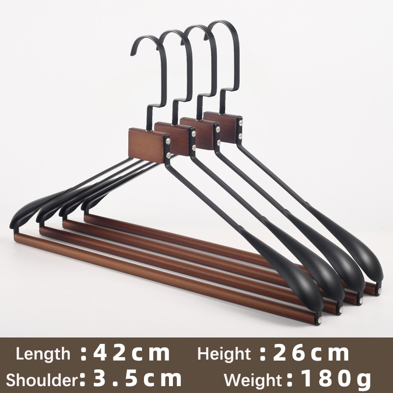 Holding Rack Iron Wooden Hanger Wooden Metal Suit Household Iron Wide -Shoulder Hanger Wardrobe Wardrobe