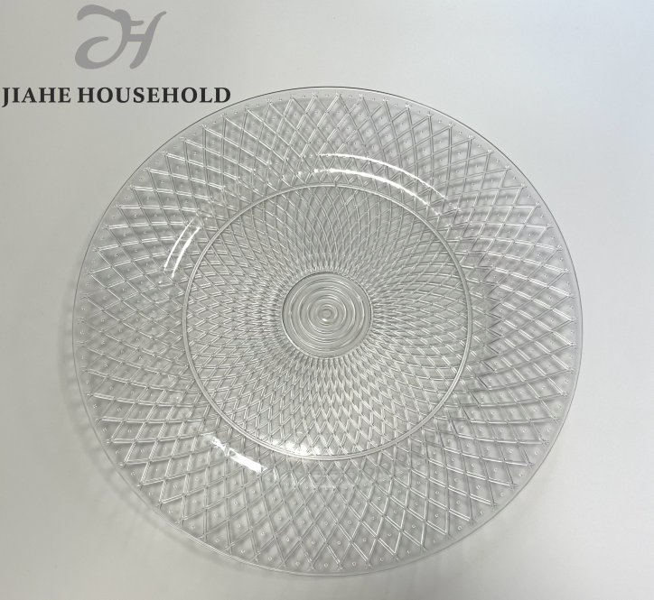 . Elegant Clear Charger Plates with Gold Beaded Rim for Dining