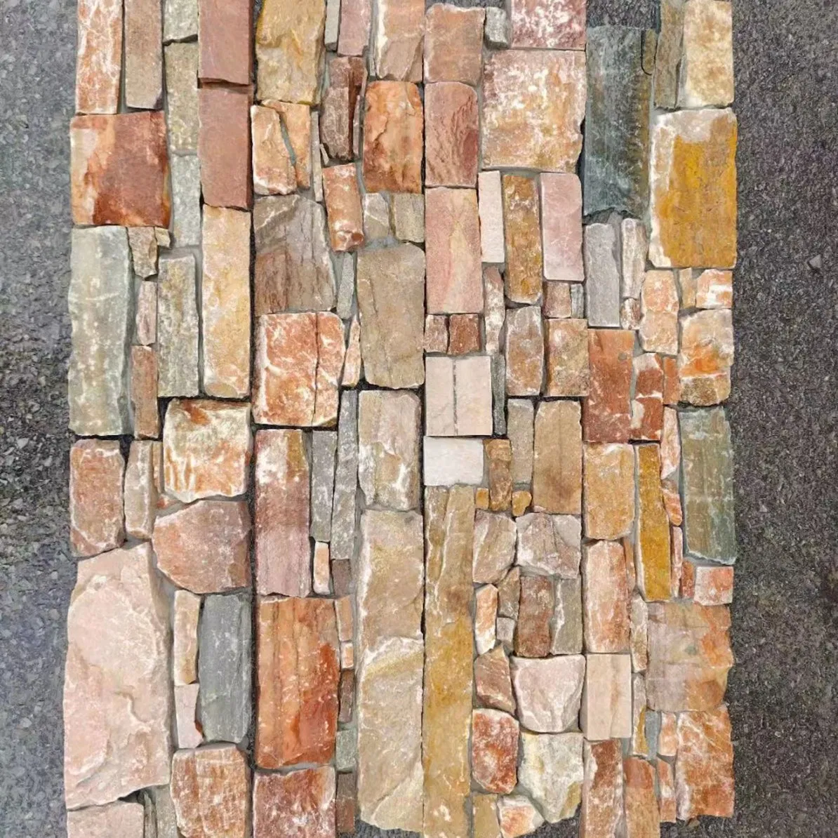 Rough Surface Yellow Wooden Slate Flexible Tiles Stone for Wall Cladding