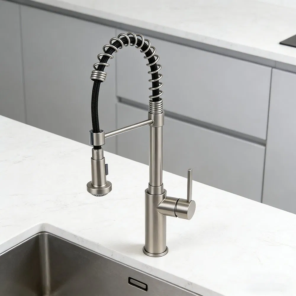 Stylish Single Handle Kitchen Faucet with 3 Spray Functionality