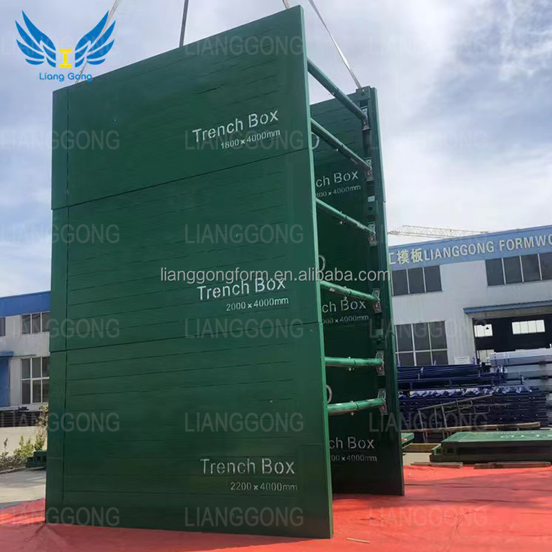 Lianggong Formwork Manufacture Steel Trench Box for Excavation Construction Steel Trench Shoring for Adjustable Steel Ditch Equipment