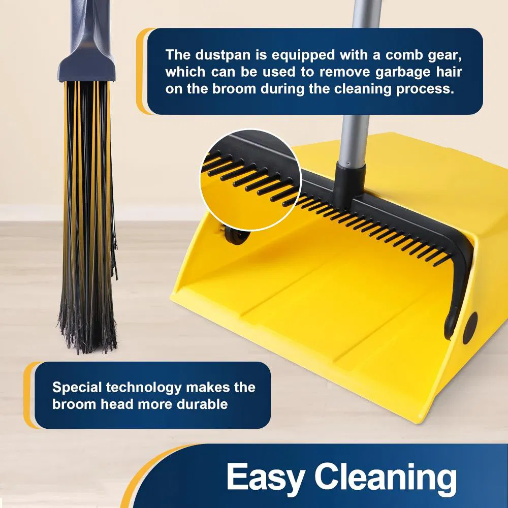 Eco-Friendly Long Handle Broom and Dustpan Set for Effortless Cleaning