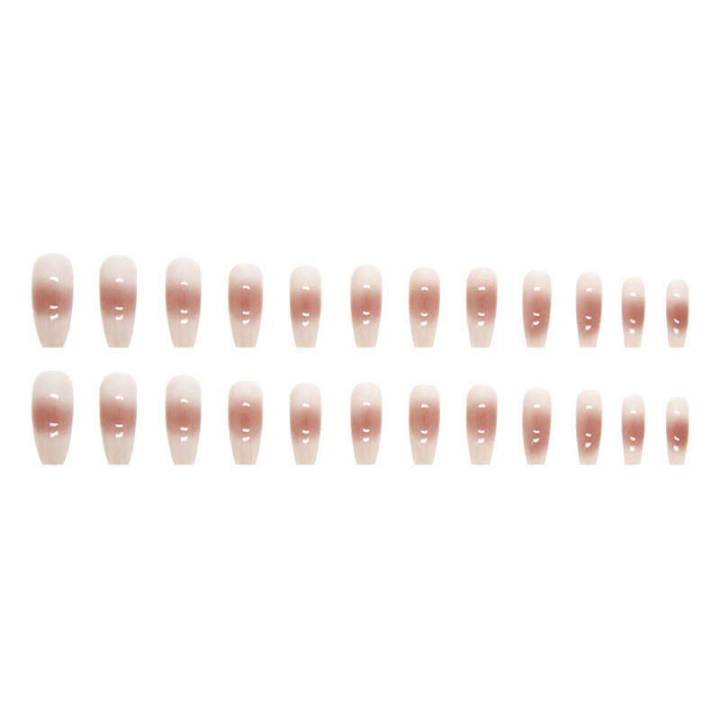 Gradient Nude Color Wearable Manicure Sheet Clean and White Minimalist Pure Desire Fake Nail
