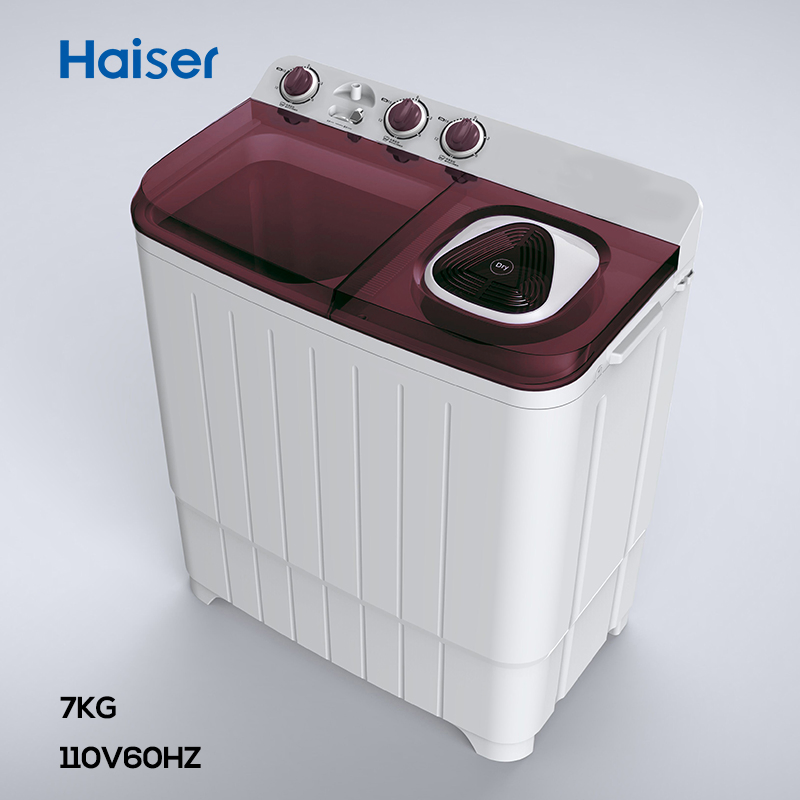 7kg Semi Automatic Twin Tub Lundry Washing Machine with Aluminum Plastic