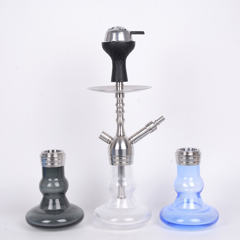 Factory Hot Sale Stainless Steel Portable Single Hose Smoking Set Shisha Hookah