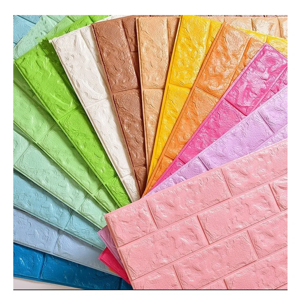 Modern Style Moisture Proof Cartoon Decorative 3D Self Adhesive Wall Papers Indoor Graphic Design