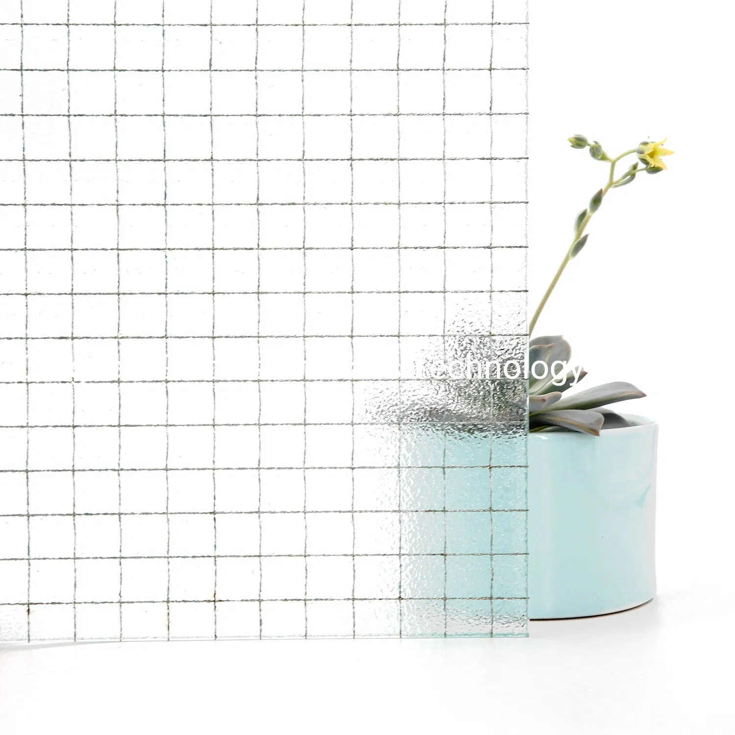 6mm/6.5mm Clear Nashiji Wired Frosted Glass for Building