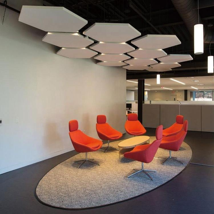 Ultra - Efficient Fiberglass Acoustic Cloud Tiles Designed for Horizontal Hanging with 0.9 Nrc Sound - Quieting Function for Sharp and Distinct Speech in Open