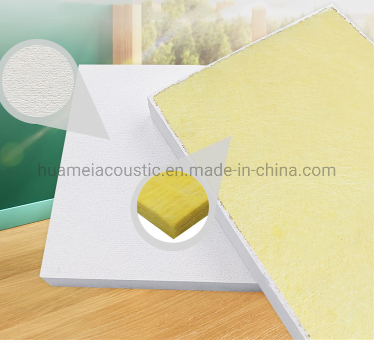 Factory Customized Fiberglass Acoustic Ceiling Tiles Sound Absorption Glass Wool Acoustic Panel
