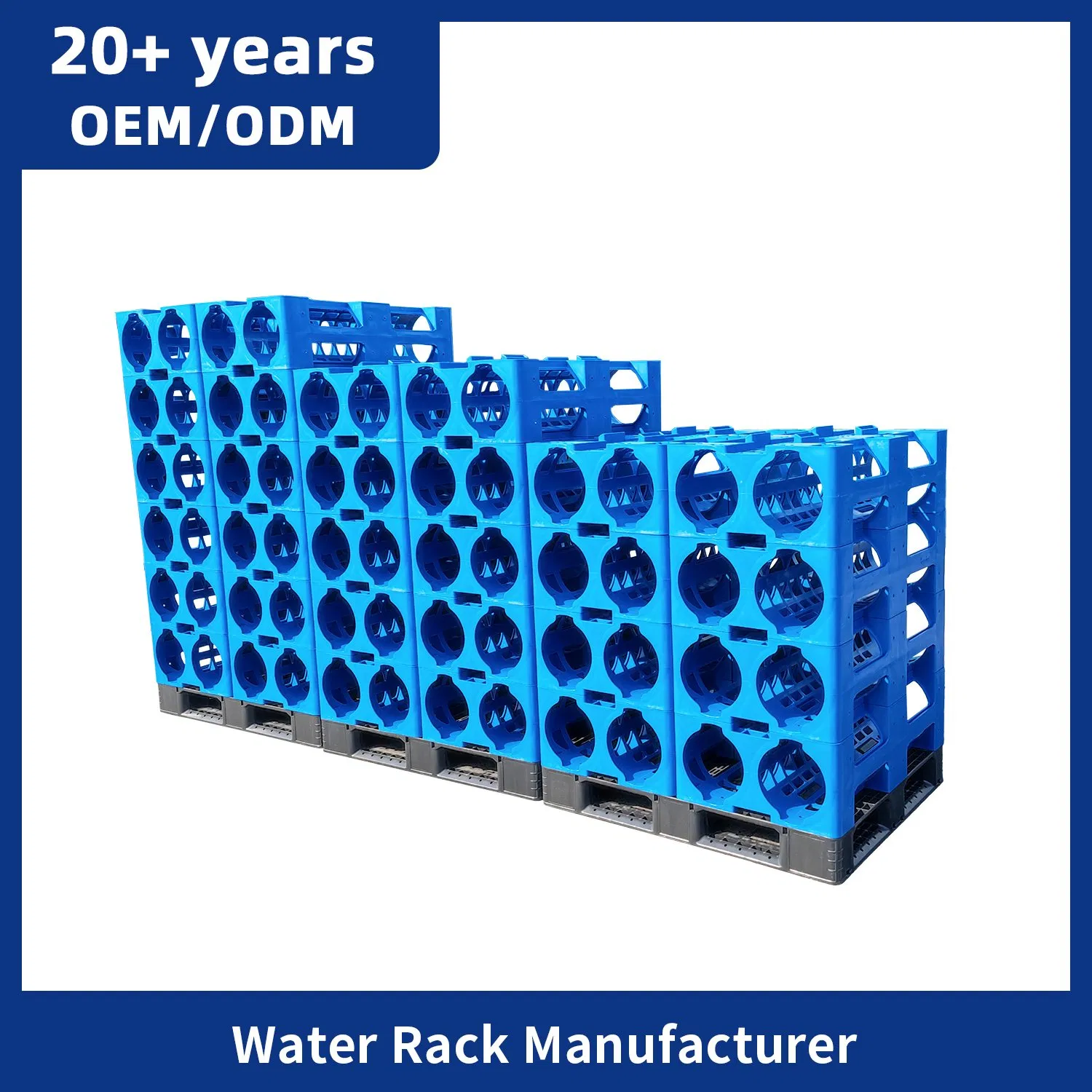 Hot Sale Heavy Duty 19 Liter Blue HDPE Metric Modular Bottled 5 Gallon Jug Rack for Water Bottle