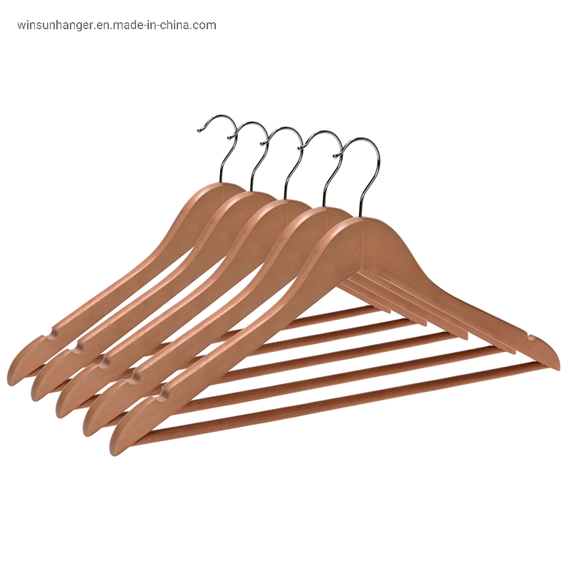 BSCI Certificated High Quality Multifuctional Natural Wooden Hangers for Clothes Shop