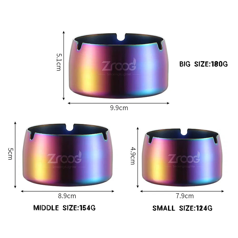 Cigar Ashtray Tabletop Round Stainless Steel Ash Tray Suitable for Cigarette Ash Holder for Home