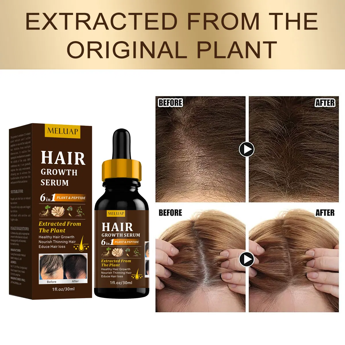 Private Label Organic Hair Growth Serum for Anti Hair Loss and Promote Hair Regrowth