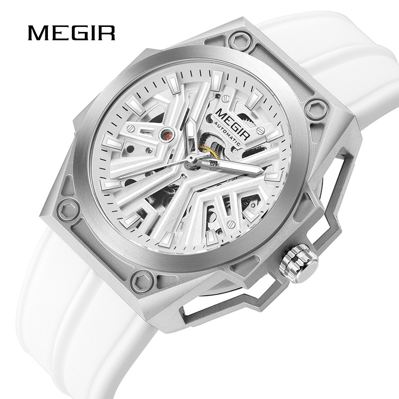 Megir 8603G Men's Sports Business Silicone Strap Multi Functional Automatic Mechanical Watch
