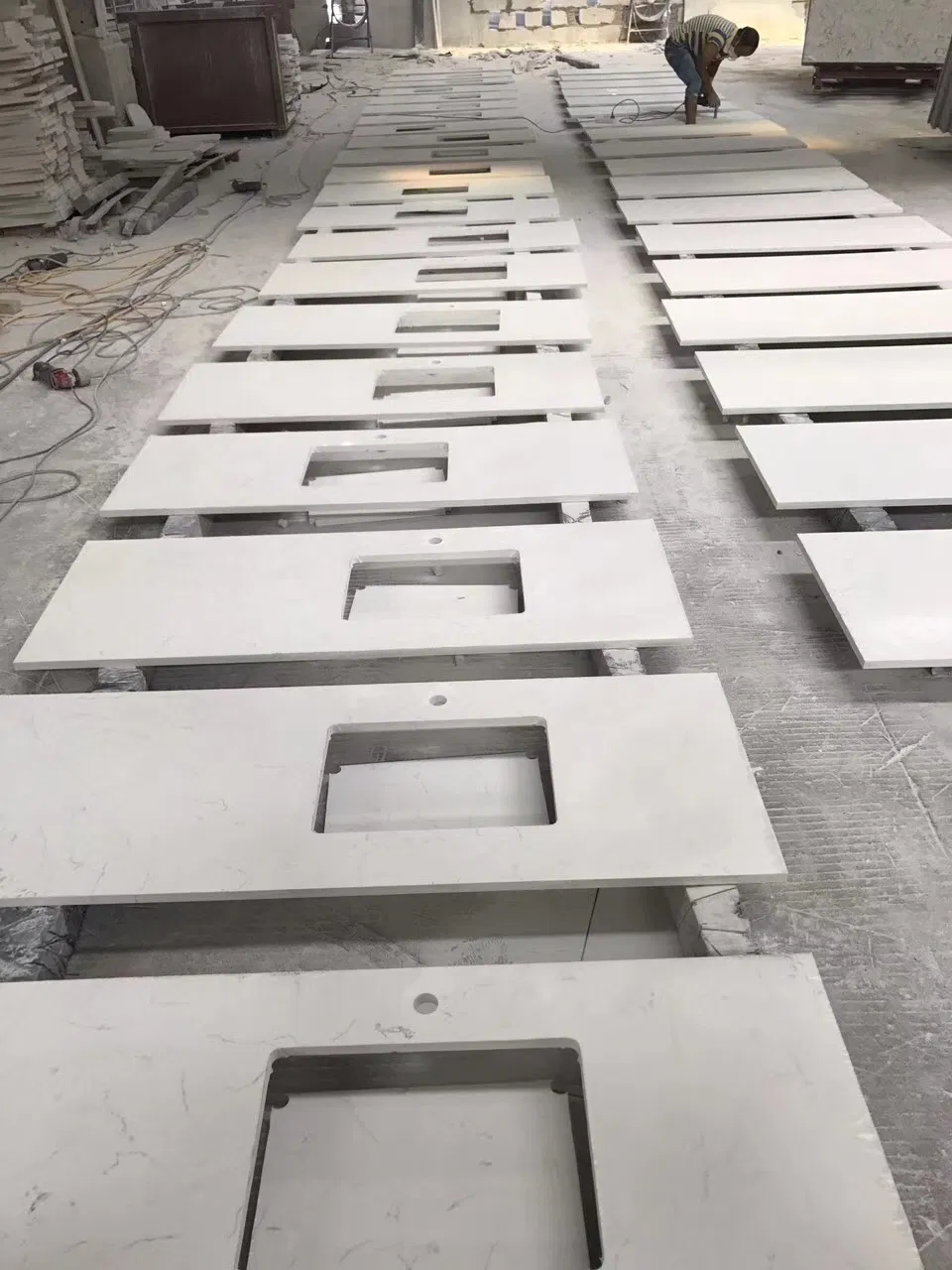 High Quality Sinks Bowl Quartz Stone Countertops Vanity Tops