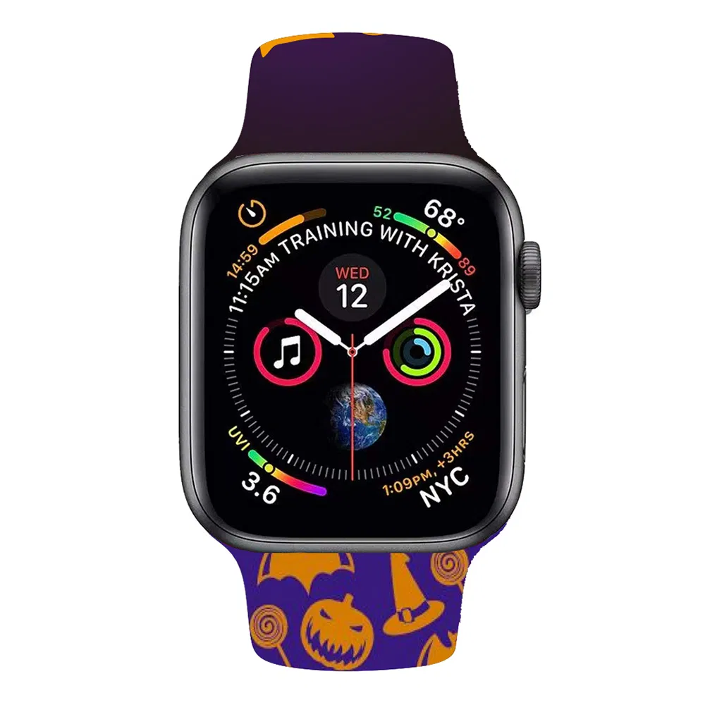 Halloween Silicone Watchband for Apple Watch Band 40mm 44mm 38mm 42/44mm 38/40mm Strap Bracelet for iWatch Series 3 4 5 6 7 Band