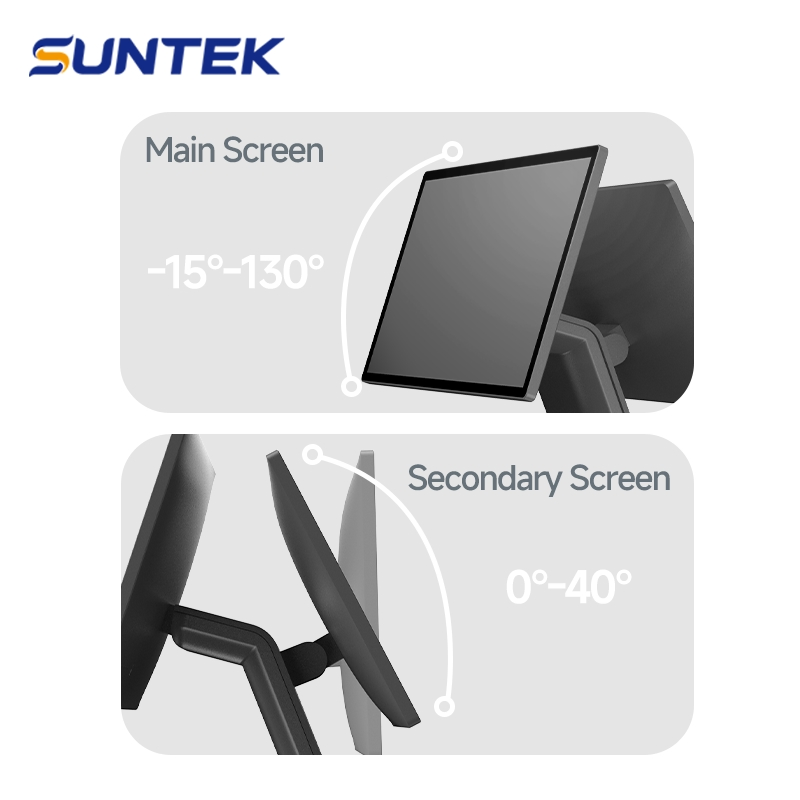 15.6 Inch Touch Screen POS Systems Android 14 Bluetooth5.4/Wi-Fi 6 for Food Beverage Suntek Ordering Cash Register