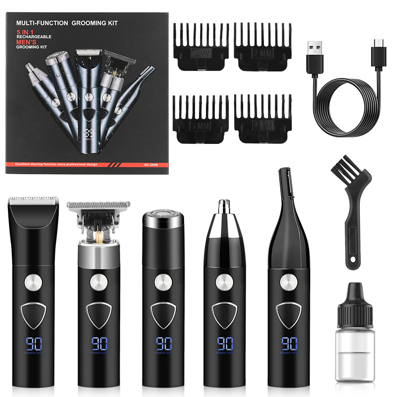 New Men's 5-in-1 Multifunction Hairdresser Eyebrow Trimmer Nose Hair Razor