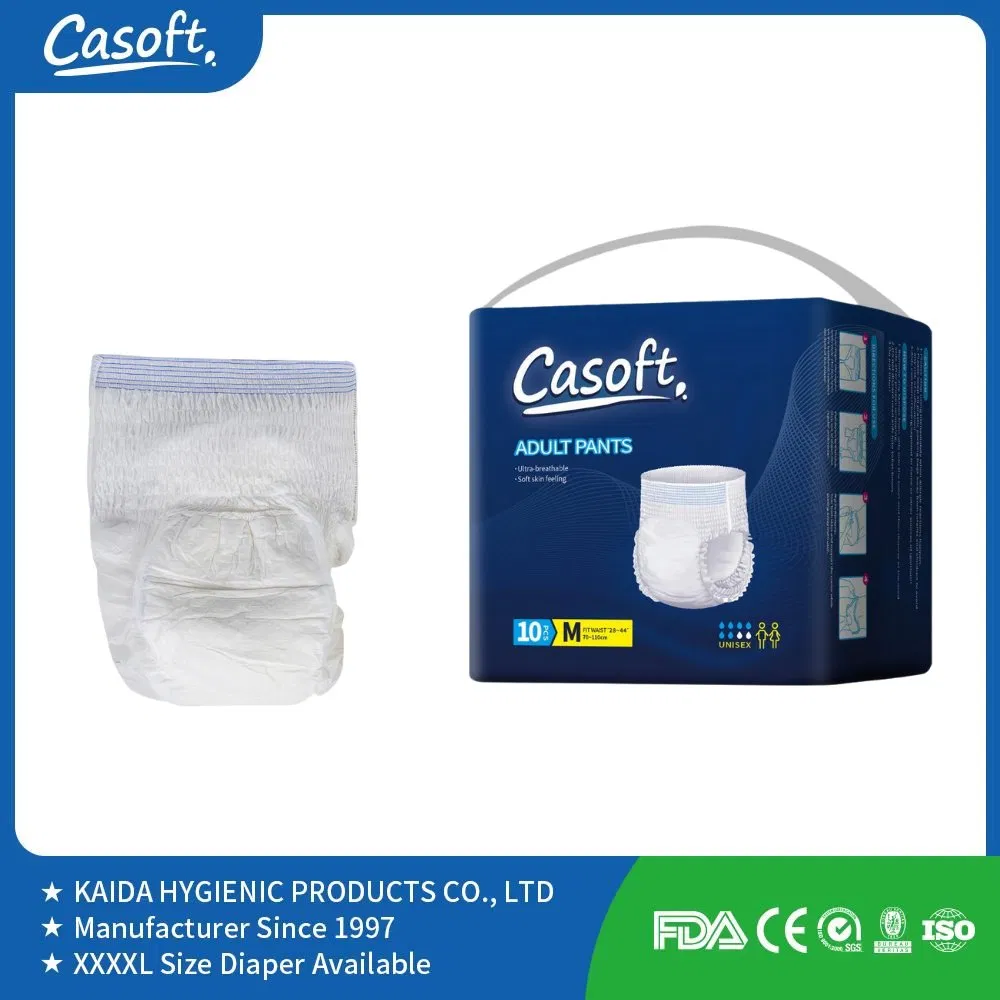 Disposable Cotton Adult Pull up Diaper Pant for Old People Comfortable Surface Quick Dry Unisex Incontinence Pants for Bulk Sale