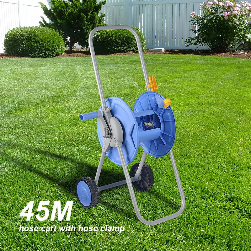 Metal Garden Hose Reel Trolley Set for Winding Water Hose
