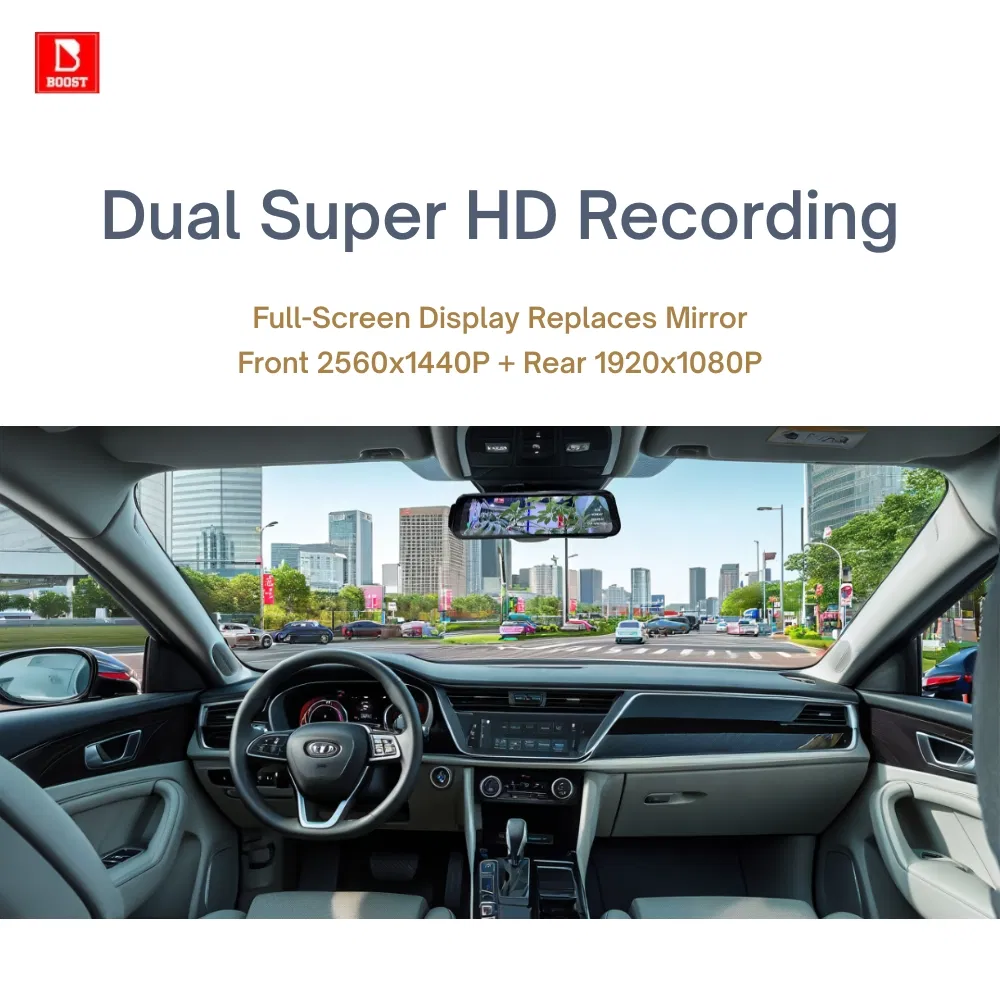 4K Dual Dash Cam with GPS and Streaming Mirror Display