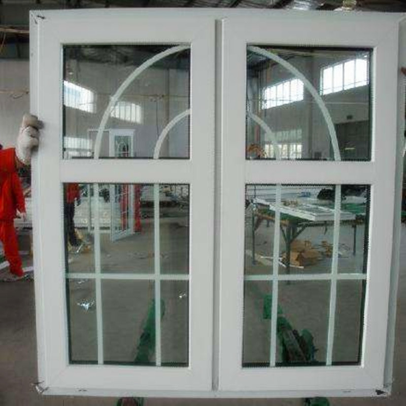 Stylish Double Insulated UPVC Casement Window with Elegant White Grills