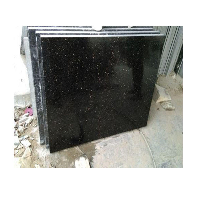 Natural Black Granite Flooring Border Design Granite Black Galaxy Slabs for Countertops