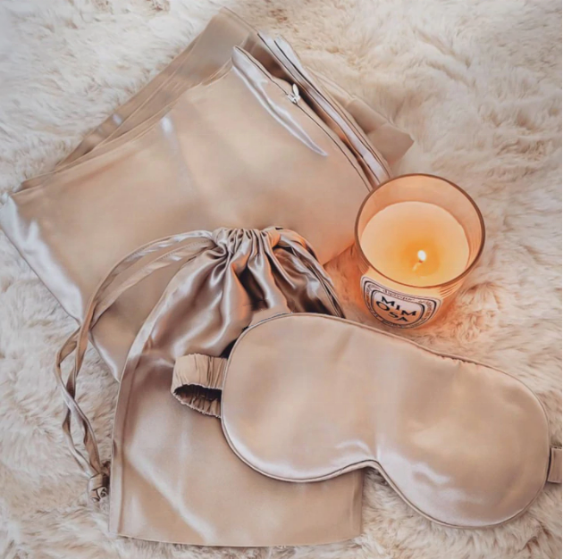 Luxury Silk Sleep Suit Mulberry Silk Pillow Case 100% Pure Mulberry Silk Eyemask Set