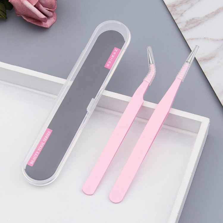 High Quality Pink Custom Girl Lashes Eyebrow Tweezers Eyelash Extension Candy-Colored Eyelash Diamond Tweezers for Lashes