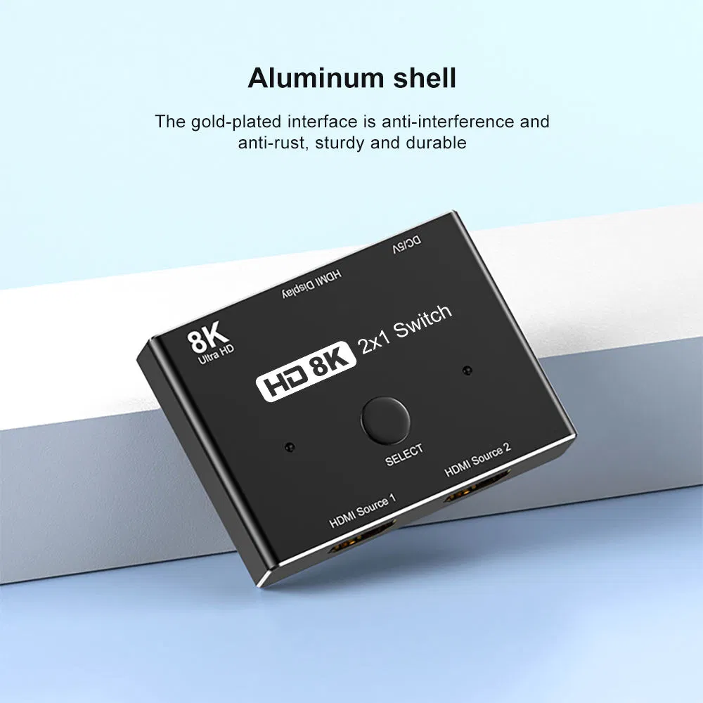 HDMI Splitter Switch 2 in 1 out Dual Port 8K 2.1 HDMI Bidirectional Bi Directional Bi-Directional Switch Switcher Adapter